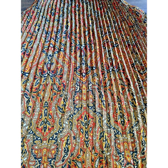 Michael Kors Women's Plus Size Pleated Printed Chain-Neck Top  Blouse Brown 3X - Picture 6 of 11